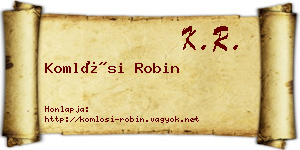 Komlósi Robin névjegykártya